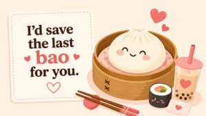 Cute Asian Food Card and Valentine Puns