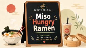 Asian Food Menu Puns and Specials Board Ideas