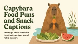 Capybara Food Puns and Snack Captions