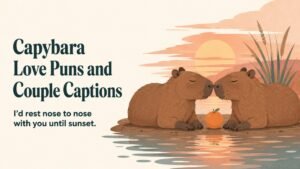 Capybara Love Puns and Couple Captions