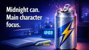 Late-Night Energy Drink Captions