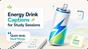 Energy Drink Captions for Study Sessions
