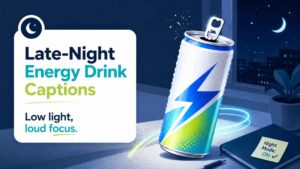 Late-Night Energy Drink Captions