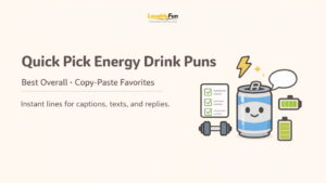 Quick Pick Energy Drink Puns (Best Overall)