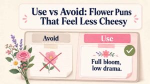 Use vs Avoid: Flower Puns That Feel Less Cheesy