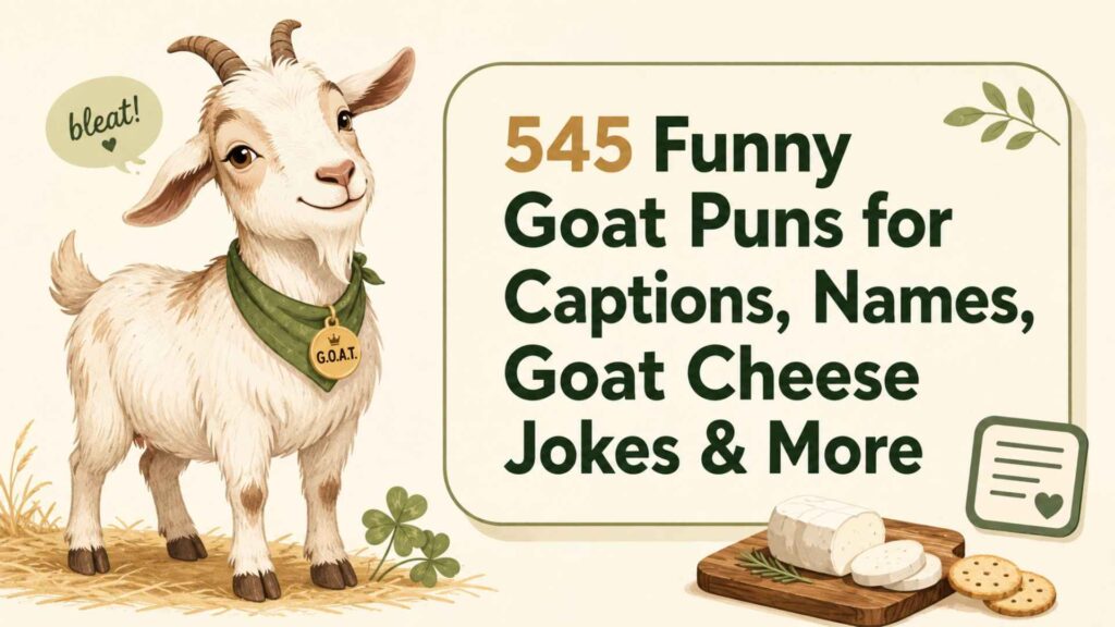 545 Funny Goat Puns for Captions, Names, Goat Cheese Jokes & More