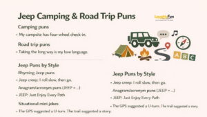 Jeep Camping & Road Trip Puns