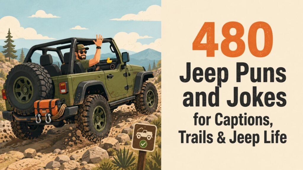 480 Jeep Puns and Jokes for Captions, Trails & Jeep Life