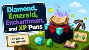 Diamond, Emerald, Enchantment, and XP Puns