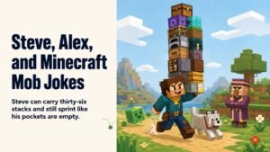 Steve, Alex, and Minecraft Mob Jokes