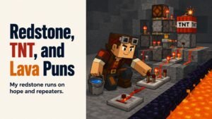 Redstone, TNT, and Lava Puns