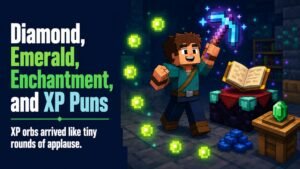 Diamond, Emerald, Enchantment, and XP Puns
