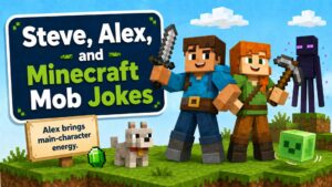 Steve, Alex, and Minecraft Mob Jokes