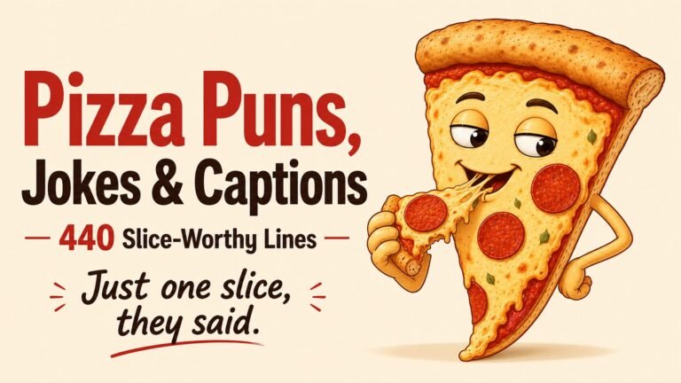 440 Funny Pizza Puns, Jokes, Captions & Name Ideas