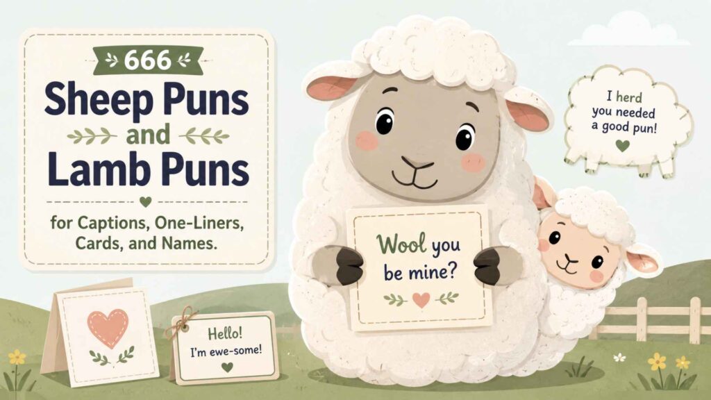 666 Best Sheep Puns and Lamb Puns for Captions, One-Liners, Cards, and Names