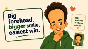 Cute Big Forehead Compliments and Soft Teasing Lines