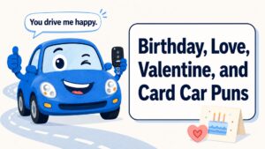 Birthday, Love, Valentine, and Card Car Puns