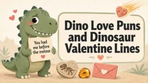 Dino Love Puns and Dinosaur Valentine Lines