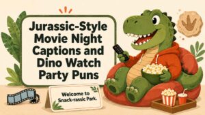 Jurassic-Style Movie Night Captions and Dino Watch Party Puns