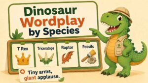 Dinosaur Wordplay by Species: T Rex Puns, Raptor Captions, Triceratops Puns, and More