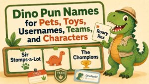Dino Pun Names for Pets, Toys, Usernames, Teams, and Characters