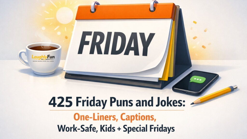 425 Friday Puns and Jokes: One-Liners, Captions, Work-Safe, Kids + Special Fridays