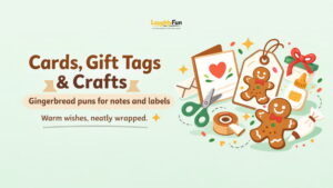 Gingerbread Puns for Cards, Gift Tags & Crafts