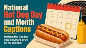 National Hot Dog Day and Month Captions