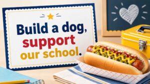 School, PTA, and Hot Dog Fundraiser Sign Lines