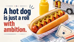 Hot Dog Wordplay and Clever Caption Lines