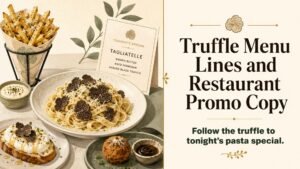 Truffle Menu Lines and Restaurant Promo Copy
