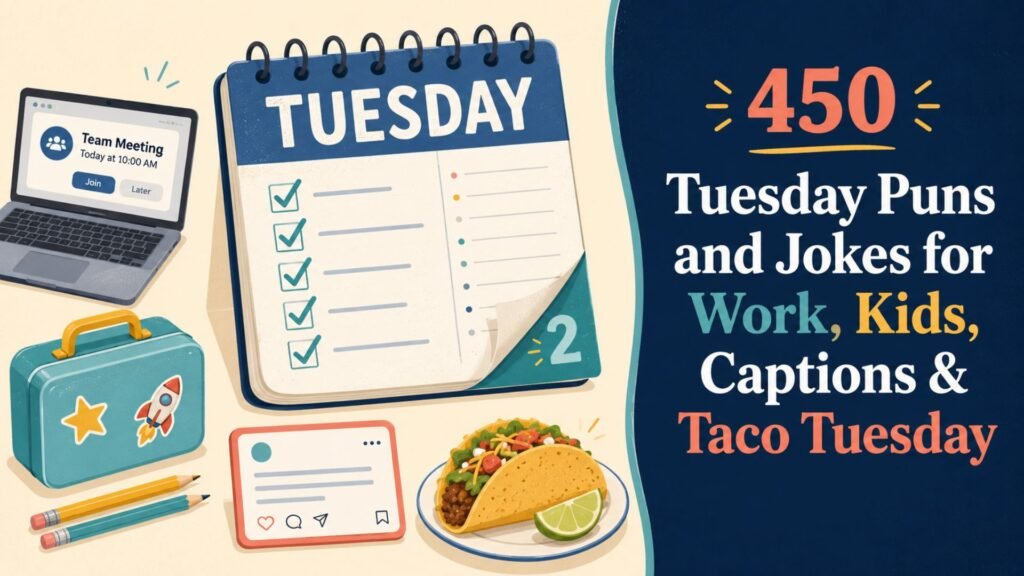 450 Tuesday Puns and Jokes for Work, Kids, Captions & Taco Tuesday