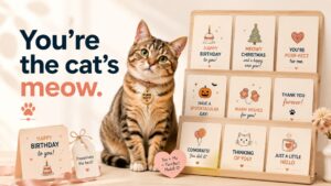 Cat Birthday, Holiday, and Card Puns