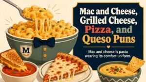 Mac and Cheese, Grilled Cheese, Pizza, and Queso Puns