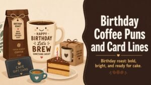 Birthday Coffee Puns and Card Lines
