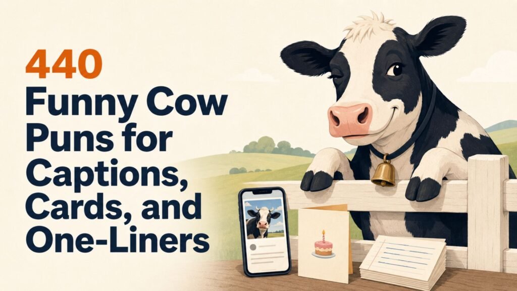 440 Cow Puns for Captions, Cards, Names, and Everyday Laughs