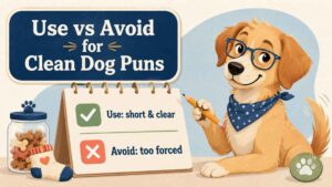 Use vs Avoid for Clean Dog Puns