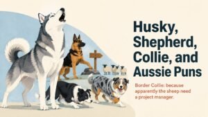 Husky, Shepherd, Collie, and Aussie Puns
