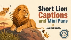 Short Lion Captions and Mini Puns