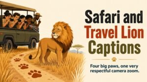 Safari and Travel Lion Captions