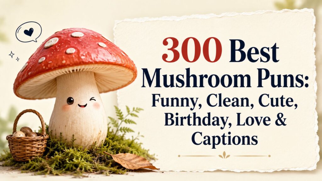 300 Best Mushroom Puns: Funny, Clean, Cute, Birthday, Love & Captions