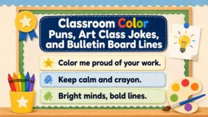 Classroom Color Puns, Art Class Jokes, and Bulletin Board Lines