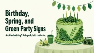 Birthday, Spring, and Green Party Signs