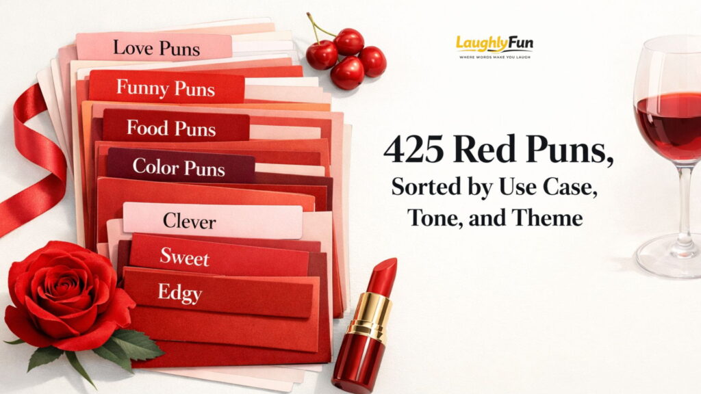 425 Red Puns, Sorted by Use Case, Tone, and Theme