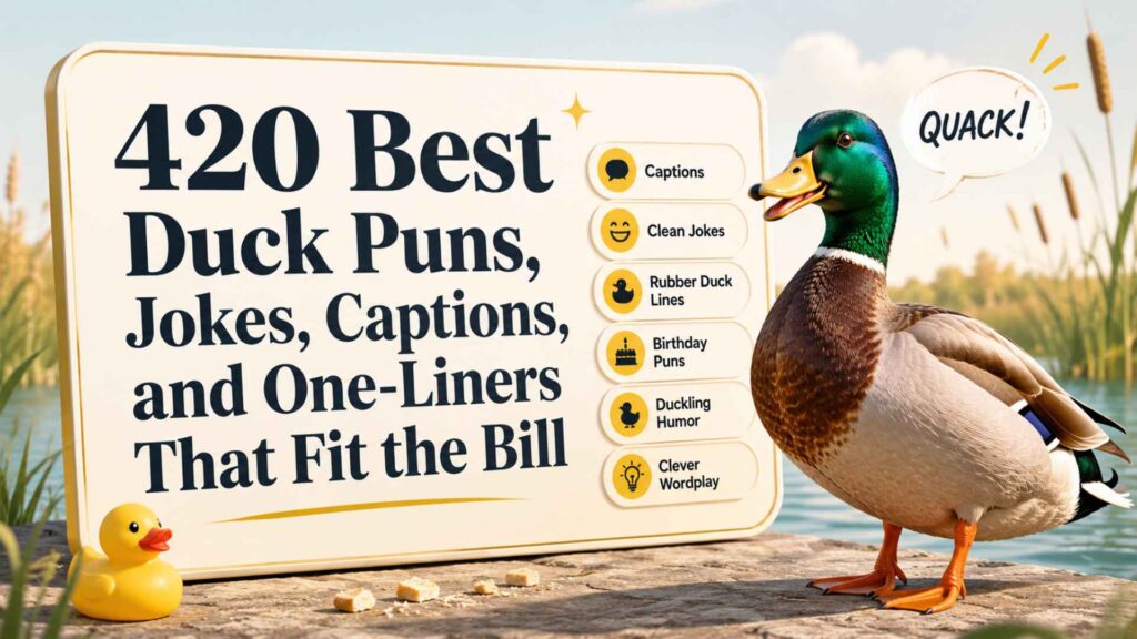 420 Best Duck Puns, Jokes, Captions, and One-Liners That Fit the Bill