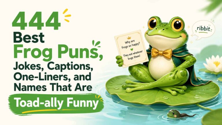 444 Best Frog Puns, Jokes, Captions, One-Liners, and Names That Are Toad-ally Funny