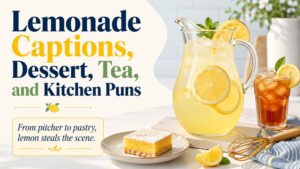 Lemonade Captions, Dessert, Tea, and Kitchen Puns