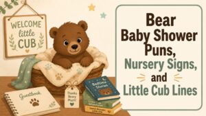 Bear Baby Shower Puns, Nursery Signs, and Little Cub Lines
