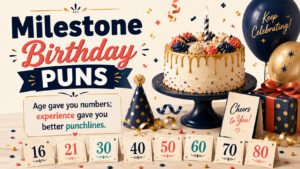 Birthday Puns and Messages by Milestone Age