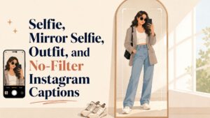 Selfie, Mirror Selfie, Outfit, and No-Filter Instagram Captions